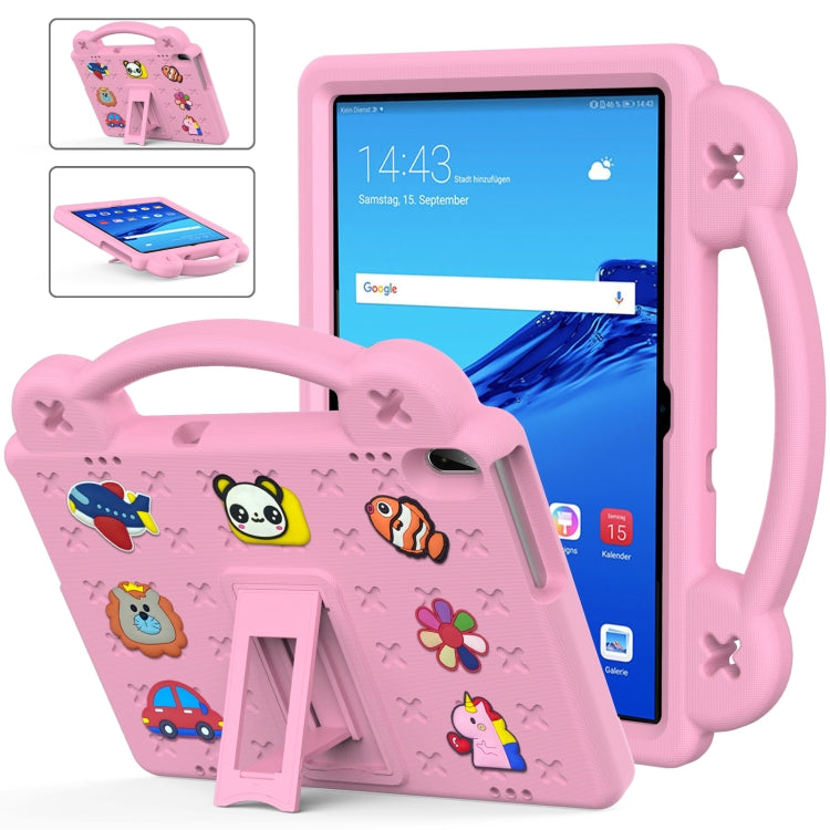 For Huawei MediaPad T5 10.1 Handle Kickstand Children EVA Shockproof Tablet Case(Pink) by bashfashion