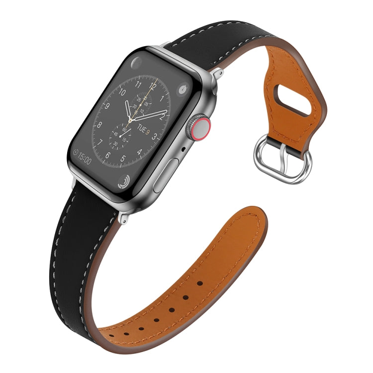 Small Waist Watch Band For Apple Watch Ultra 49mm / Series 8&7 45mm / SE 2&6&SE&5&4 44mm / 3&2&1 42mm(Black) by bashfashion