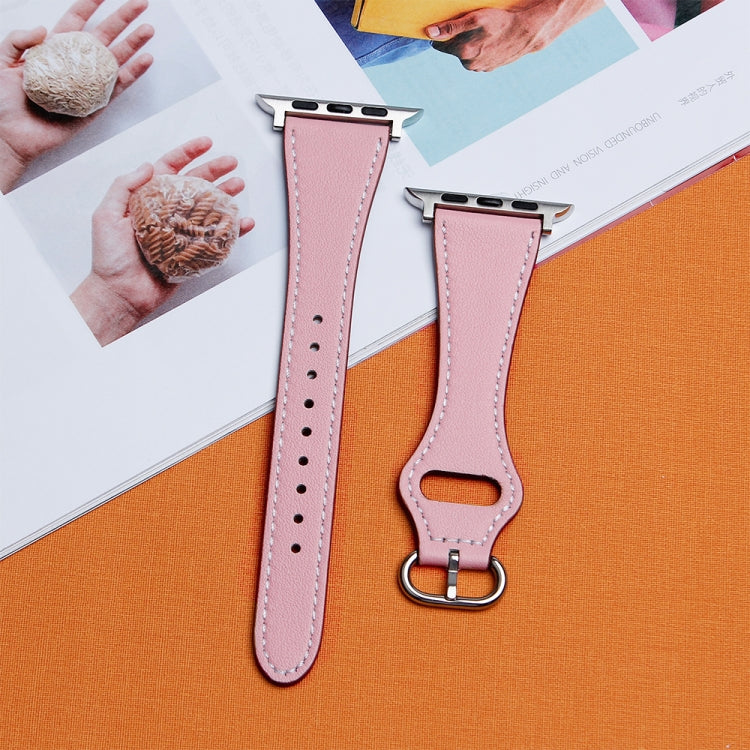 Small Waist Watch Band For Apple Watch Series 9&8&7 41mm / SE 3&SE 2&6&SE&5&4 40mm / 3&2&1 38mm(Pink) by bashfashion