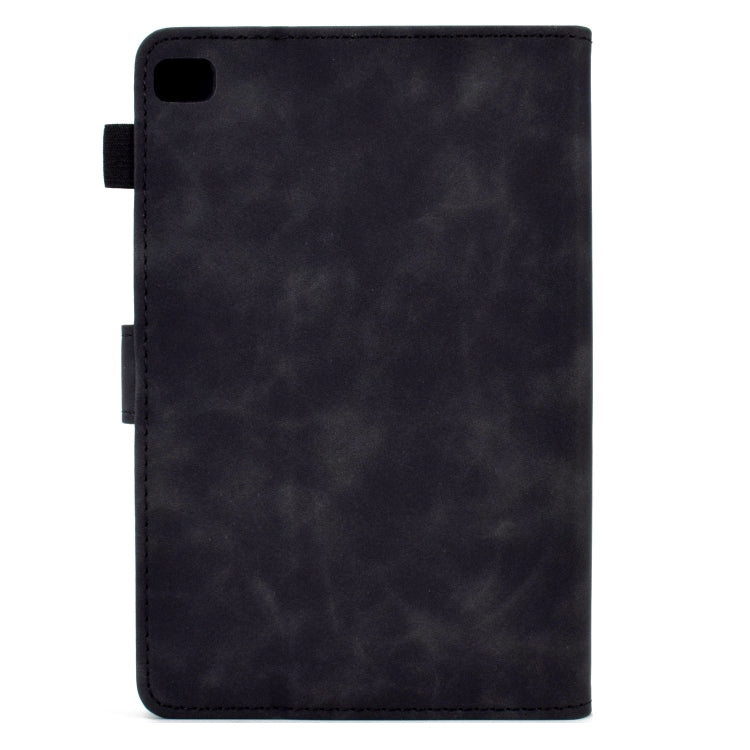 For iPad mini 5/4/3/2/1 Embossed Smile Flip Tablet Leather Smart Case(Black)