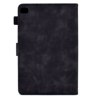 For iPad mini 5/4/3/2/1 Embossed Smile Flip Tablet Leather Smart Case(Black)