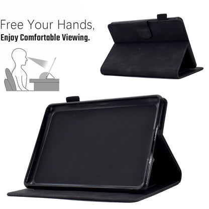 For Amazon Kindle Paperwhite 4/3/2/1 Embossed Smile Flip Tablet Leather Case(Black) by bashfashion