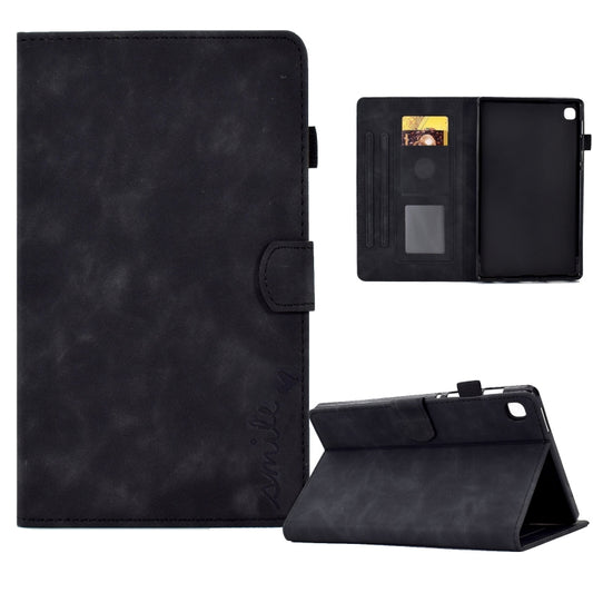 For Samsung Galaxy Tab A 8.0 2019 T290 Embossed Smile Flip Tablet Leather Case(Black) by bashfashion