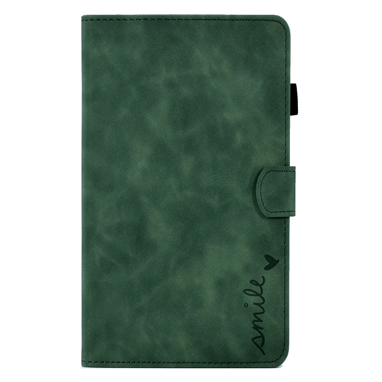 For Samsung Galaxy Tab A 8.0 2019 T290 Embossed Smile Flip Tablet Leather Case(Green) by bashfashion
