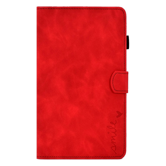 For Samsung Galaxy Tab A 8.0 2019 T290 Embossed Smile Flip Tablet Leather Case(Red) by bashfashion