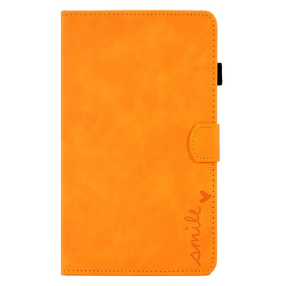 For Samsung Galaxy Tab A 8.0 2019 T290 Embossed Smile Flip Tablet Leather Case(Khaki) by bashfashion
