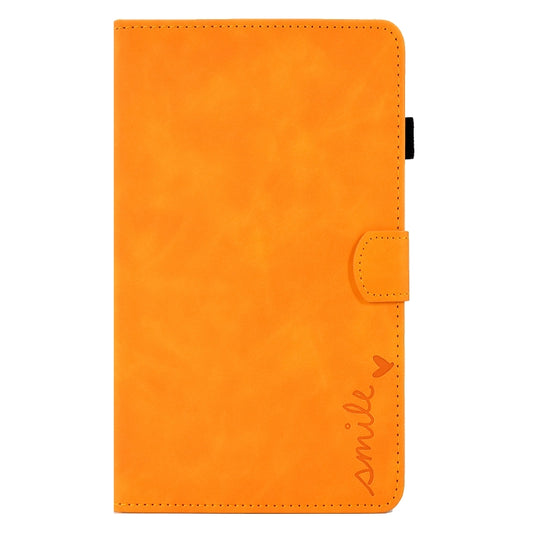 For Samsung Galaxy Tab A 8.0 2019 T290 Embossed Smile Flip Tablet Leather Case(Khaki) by bashfashion