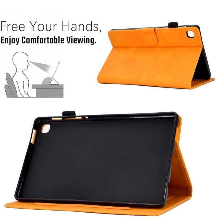 For Samsung Galaxy Tab A 8.0 2019 T290 Embossed Smile Flip Tablet Leather Case(Khaki) by bashfashion