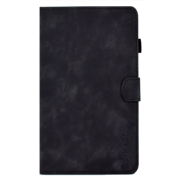 For Samsung Galaxy Tab A7 10.4 2020 T500 Embossed Smile Flip Tablet Leather Case(Black) by bashfashion