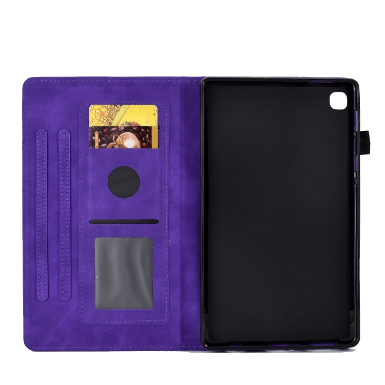 For Samsung Galaxy Tab A7 10.4 2020 T500 Embossed Smile Flip Tablet Leather Case(Purple) by bashfashion