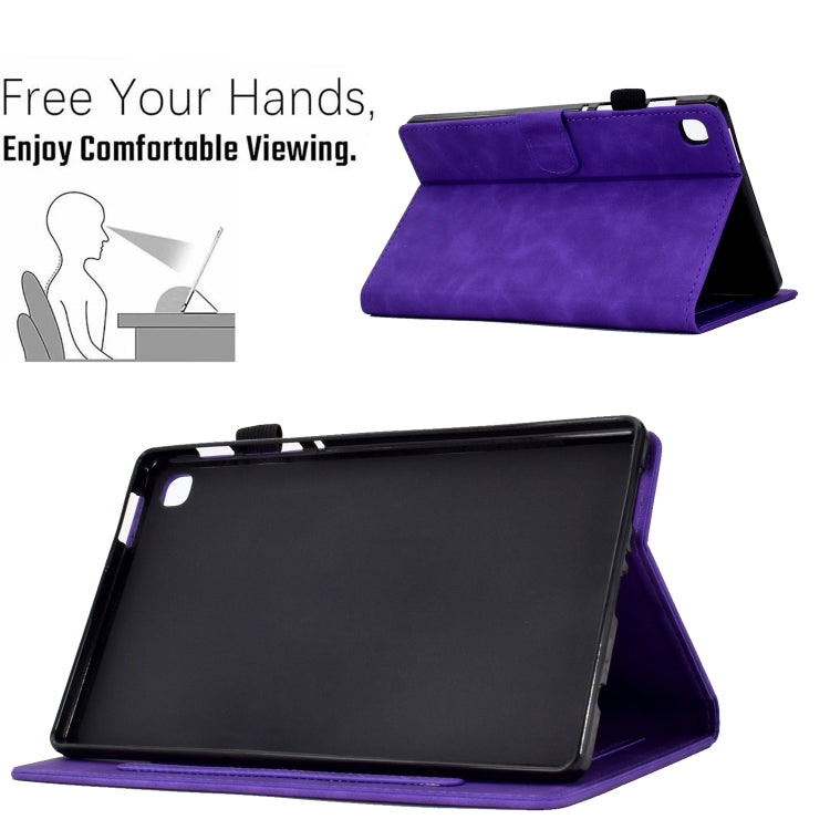 For Samsung Galaxy Tab A7 10.4 2020 T500 Embossed Smile Flip Tablet Leather Case(Purple) by bashfashion