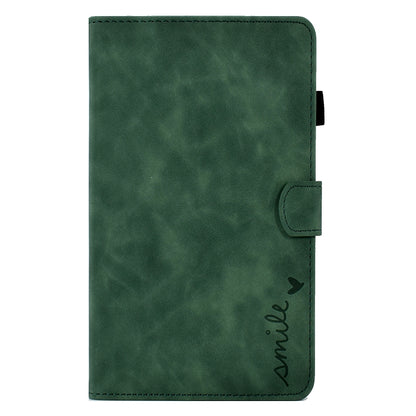 For Samsung Galaxy Tab A7 10.4 2020 T500 Embossed Smile Flip Tablet Leather Case(Green) by bashfashion