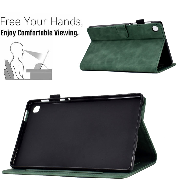 For Samsung Galaxy Tab A7 10.4 2020 T500 Embossed Smile Flip Tablet Leather Case(Green) by bashfashion