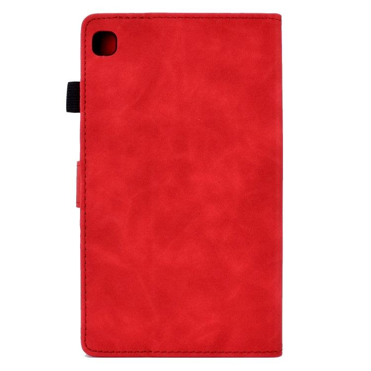 For Samsung Galaxy Tab A7 10.4 2020 T500 Embossed Smile Flip Tablet Leather Case(Red) by bashfashion