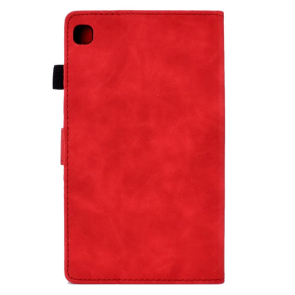 For Samsung Galaxy Tab A7 10.4 2020 T500 Embossed Smile Flip Tablet Leather Case(Red) by bashfashion