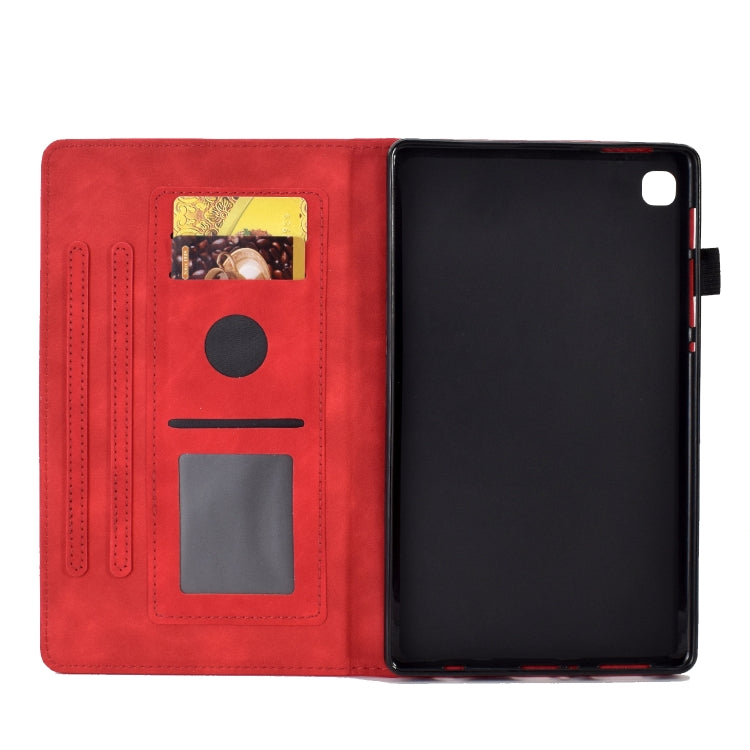 For Samsung Galaxy Tab A7 10.4 2020 T500 Embossed Smile Flip Tablet Leather Case(Red) by bashfashion