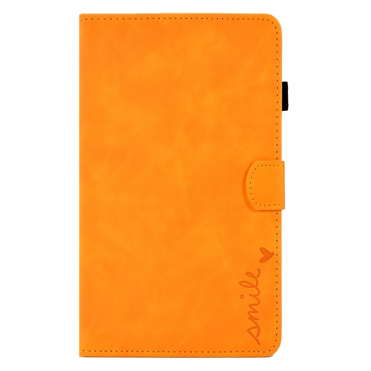 For Samsung Galaxy Tab A7 10.4 2020 T500 Embossed Smile Flip Tablet Leather Case(Khaki) by bashfashion