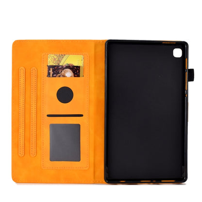 For Samsung Galaxy Tab A7 10.4 2020 T500 Embossed Smile Flip Tablet Leather Case(Khaki) by bashfashion