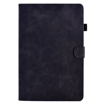For Lenovo Tab M10 3rd Gen Embossed Smile Flip Tablet Leather Case(Black) by bashfashion
