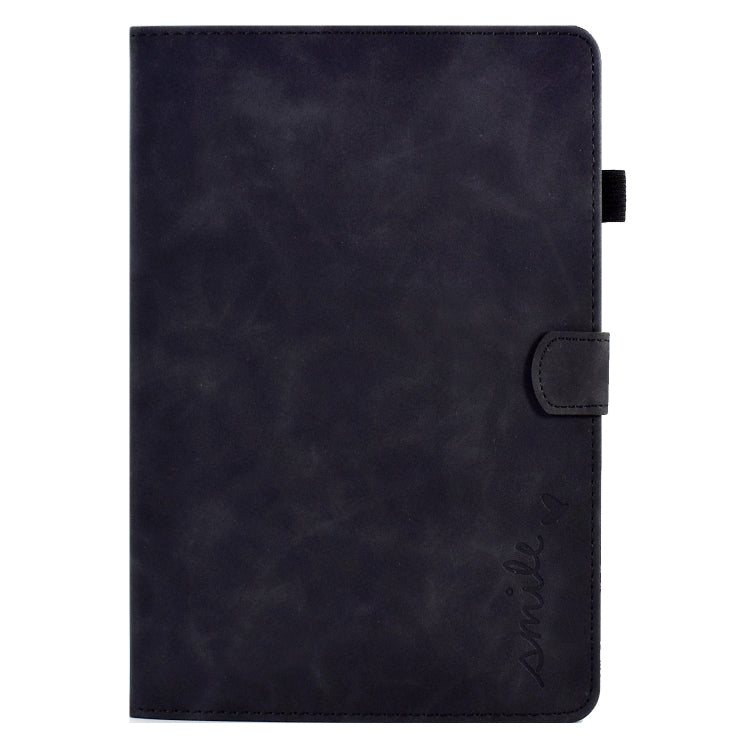 For Huawei MediaPad T5 Embossed Smile Flip Tablet Leather Case(Black) by bashfashion