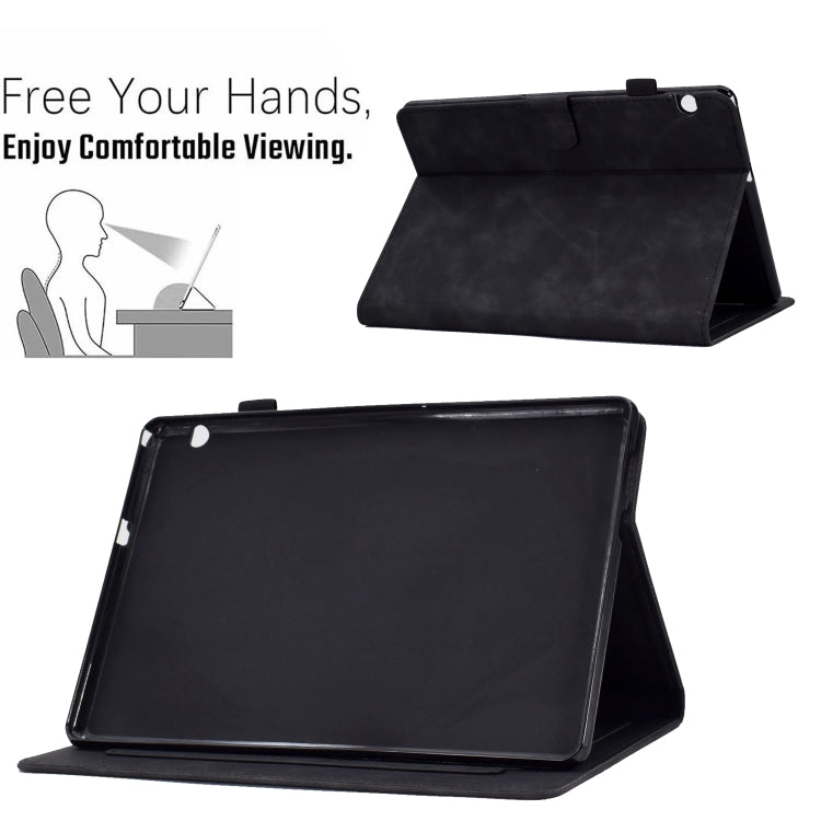 For Huawei MediaPad T5 Embossed Smile Flip Tablet Leather Case(Black) by bashfashion