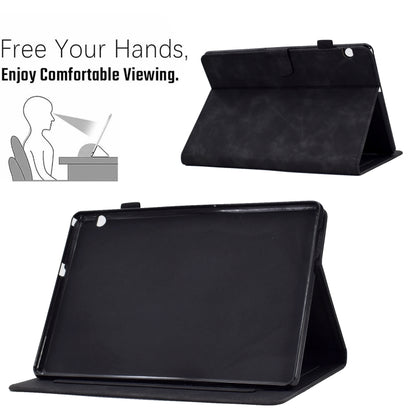 For Huawei MediaPad T5 Embossed Smile Flip Tablet Leather Case(Black) by bashfashion