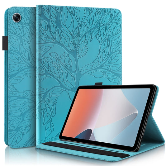 For OPPO Pad Air Life Tree Series Horizontal Flip Leather Tablet Case(Lake Blue) by bashfashion