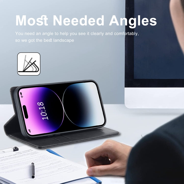 For iPhone 14 Pro Max LC.IMEEKE RFID Anti-theft Leather Phone Case(Black) by LC.IMEEKE