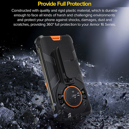 For Ulefone Power Armor 16 Pro / Power Armor 16S Ulefone Back Clip Phone Case with Carabiner(Black) by Ulefone