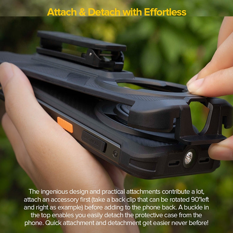 For Ulefone Power Armor 16 Pro / Power Armor 16S Ulefone Back Clip Phone Case with Carabiner(Black) by Ulefone