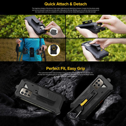 For Ulefone Power Armor 18 Ultra / 18T / 18T Ultra / 19 / 19T Ulefone Back Clip Phone Case with Carabiner (Black) by Ulefone
