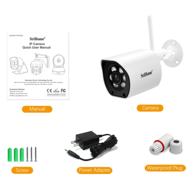 SriHome SH034C 4.0MP AI Humanoid Tracking WiFi Outdoor Surveillance Camera(EU Plug) by SriHome