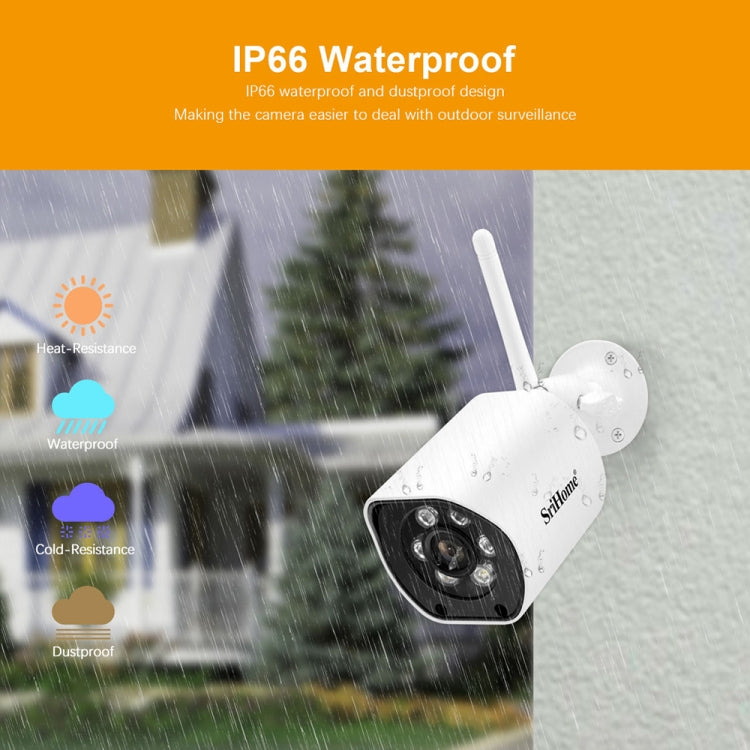 SriHome SH034C 4.0MP AI Humanoid Tracking WiFi Outdoor Surveillance Camera(AU Plug) by SriHome