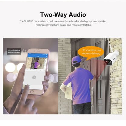 SriHome SH034C 4.0MP AI Humanoid Tracking WiFi Outdoor Surveillance Camera(AU Plug) by SriHome