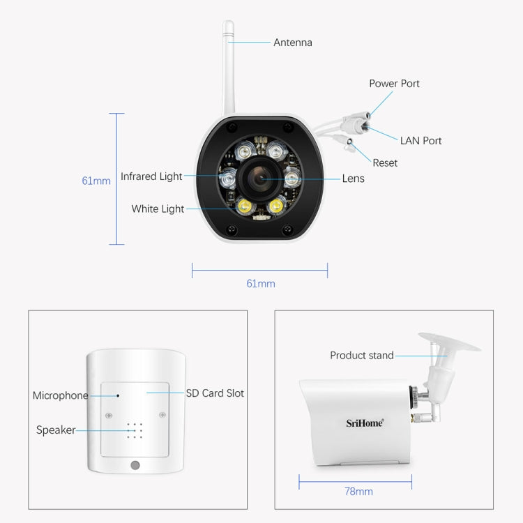 SriHome SH034C 4.0MP AI Humanoid Tracking WiFi Outdoor Surveillance Camera(UK Plug) by SriHome