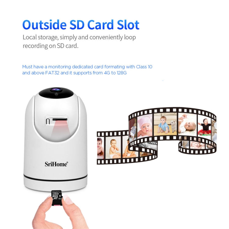 SriHome SH042 2.0MP 1080P HD AI WiFi Pan-tilt Surveillance Camera(US Plug) by SriHome