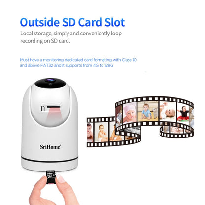SriHome SH042 2.0MP 1080P HD AI WiFi Pan-tilt Surveillance Camera(AU Plug) by SriHome