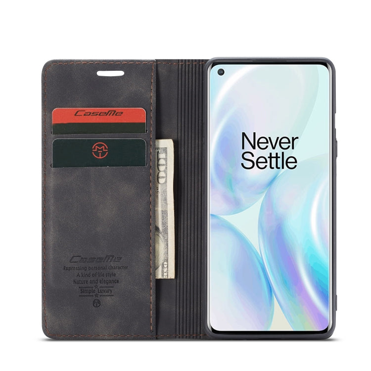 For OnePlus 8 CaseMe Multifunctional Horizontal Flip Leather Case, with Card Slot & Holder & Wallet(Black) by CaseMe