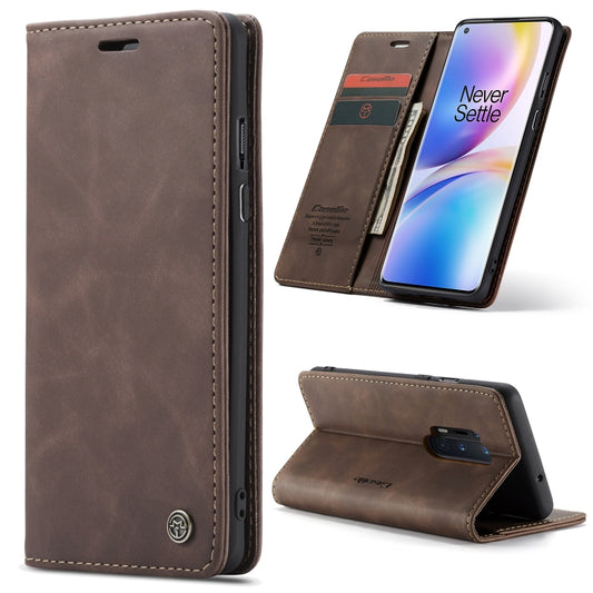 For OnePlus 8 Pro CaseMe Multifunctional Horizontal Flip Leather Case, with Card Slot & Holder & Wallet(Coffee) by CaseMe