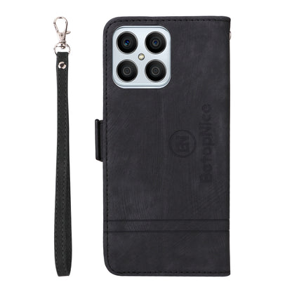 For Honor X8 BETOPNICE Dual-side Buckle Leather Phone Case(Black) by BETOPNICE