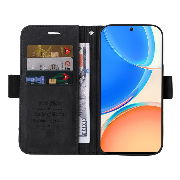 For Honor X8 BETOPNICE Dual-side Buckle Leather Phone Case(Black) by BETOPNICE