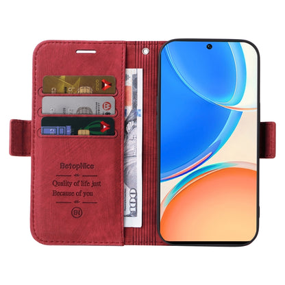 For Honor X8 BETOPNICE Dual-side Buckle Leather Phone Case(Red) by BETOPNICE