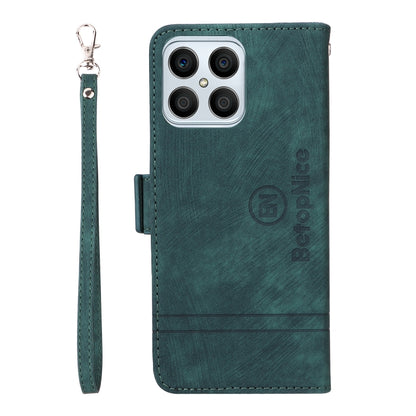 For Honor X8 BETOPNICE Dual-side Buckle Leather Phone Case(Green) by BETOPNICE