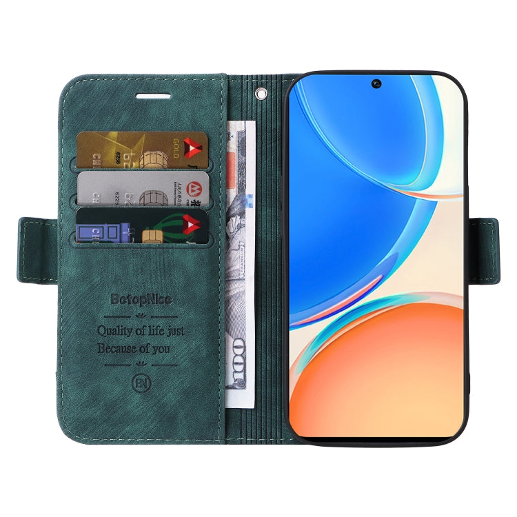 For Honor X8 BETOPNICE Dual-side Buckle Leather Phone Case(Green) by BETOPNICE
