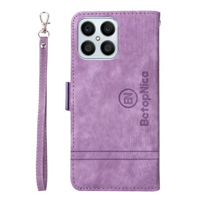 For Honor X8 BETOPNICE Dual-side Buckle Leather Phone Case(Purple) by BETOPNICE