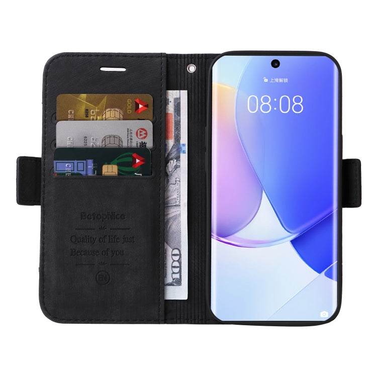 For Huawei nova 9 BETOPNICE Dual-side Buckle Leather Phone Case(Black) by BETOPNICE