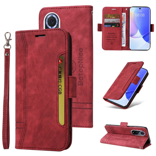 For Huawei nova 9 BETOPNICE Dual-side Buckle Leather Phone Case(Red) by BETOPNICE