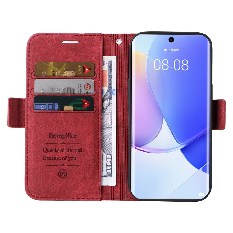 For Huawei nova 9 BETOPNICE Dual-side Buckle Leather Phone Case(Red) by BETOPNICE