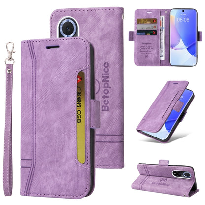 For Huawei nova 9 BETOPNICE Dual-side Buckle Leather Phone Case(Purple) by BETOPNICE