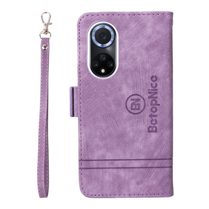 For Huawei nova 9 BETOPNICE Dual-side Buckle Leather Phone Case(Purple) by BETOPNICE